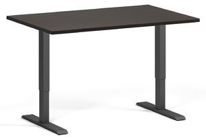 Výškovo nastaviteľný stôl, 1 motor, 745 - 1235 mm, doska 1200 x 800 mm, čierna podnož, wenge