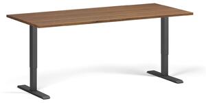 Výškovo nastaviteľný stôl, 1 motor, 745 - 1235 mm, doska 1800 x 800 mm, čierna podnož, orech