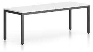 Lavica FRAME, čierna podnož, 1685 x 404 x 468 mm, biela