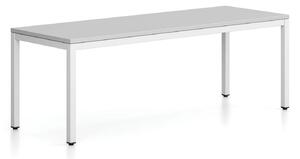 Lavica FRAME, biela podnož, 1685 x 404 x 468 mm, sivá