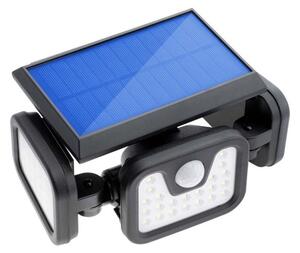 Solárny Svetlomet 74x LED pohybový senzor 15W 480lm - čierny