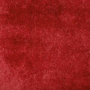 Koberec shaggy červený zmes bavlny a polyesteru 200 x 200 cm huňatý s hustým vláknom