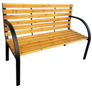Záhradná lavica DALIA čierna / prírodné drevo
