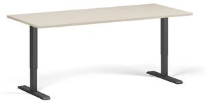 Výškovo nastaviteľný stôl, 1 motor, 745 - 1235 mm, doska 1800 x 800 mm, čierna podnož, breza
