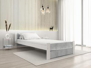 Posteľ IKAROS DOUBLE 90 x 200 cm, betón/biela Rošt: Bez roštu, Matrac: Bez matraca