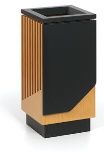 Odpadkový kôš 49 l, čierny/imitácia dreva