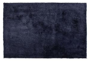 Koberec shaggy tmavomodrý zmes bavlny a polyesteru 140 x 200 cm huňatý s vysokým vlasom