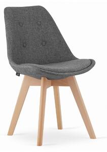 SUPPLIES NORI Jedálenská škandinávska stolička - šedá farba / drevené nohy