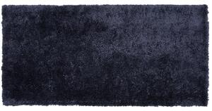 Koberec shaggy tmavomodrý zmes bavlny a polyesteru 80 x 150 cm huňatý s vysokým vlasom