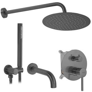 Rea Lungo, podomietkový vaňovo-sprchový set + BOX, grafitová, REA-P6380