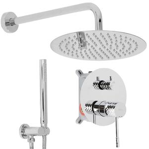 Rea Lungo Diamond, podomietkový sprchový set s dažďovou hlavovou a ručnou sprchou, chrómová, REA-P6963