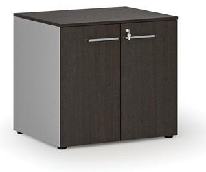 Kancelárska skriňa s dverami PRIMO GRAY, 735 x 800 x 640 mm, sivá/wenge