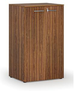 Kancelárska skriňa s dverami PRIMO WOOD, 3 police, 1335 x 800 x 640 mm, orech