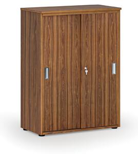 Kancelárska skriňa so zasúvacími dverami PRIMO WOOD, 1087 x 800 x 420 mm, orech