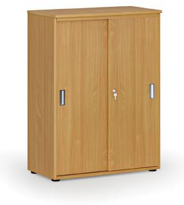 Kancelárska skriňa so zasúvacími dverami PRIMO WOOD, 1087 x 800 x 420 mm, buk