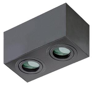 Azzardo AZ2879 prisadené bodové svietidlo Brant 2 Square 2x50W | GU10 | IP44 - čierna