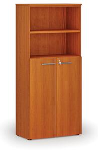 Kombinovaná kancelárska skriňa PRIMO WOOD, dvere na 3 poschodia, 800 x 420 x 1781 mm, čerešňa