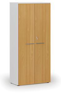 Kancelárska skriňa s dverami PRIMO WHITE, 1781 x 800 x 420 mm, biela/buk