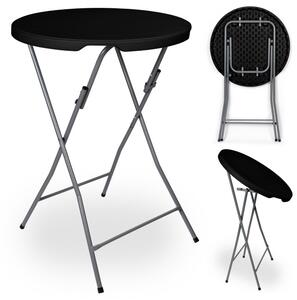 Skladací stolík GALA 80 cm čierny