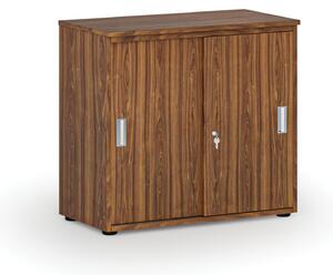Kancelárska skriňa so zasúvacími dverami PRIMO WOOD, 800 x 420 x 740 mm, orech