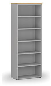 Kancelársky regál PRIMO GRAY, 800 x 420 x 2128 mm, sivá/buk