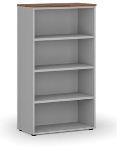 Kancelársky regál PRIMO GRAY, 1434 x 800 x 420 mm, sivá/orech