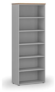 Kancelársky regál PRIMO GRAY, 800 x 420 x 2128 mm, sivá/orech