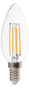 V-TAC Retro LED filament žiarovka E14, 4W, 400lm, sviečka, stmievateľná Farba svetla: Teplá biela
