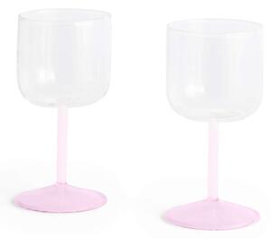 HAY Poháre na víno Tint 2 ks, clear, jade light pink and light pink