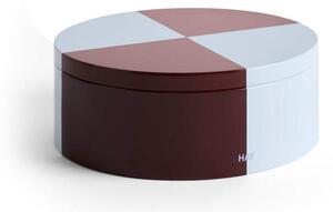 HAY Plechová dóza Tin Container Round, burgundy and ice blue