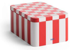 HAY Plechová dóza Tin Container Small, red and off-white