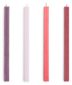 HAY Sviečky Square Candle set 4ks, reds and bordeaux