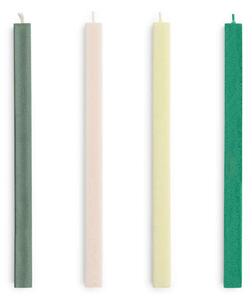 HAY Sviečky Square Candle set 4ks, greens and whites