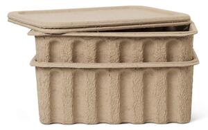 Ferm Living Papierový úložný box Pulp Large sada 2 ks, brown