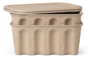 Ferm Living Papierový úložný box Pulp Small sada 2 ks, brown