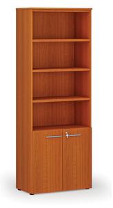 Kombinovaná kancelárska skriňa PRIMO WOOD, dvere na 2 poschodia, 800 x 420 x 2128 mm, čerešňa
