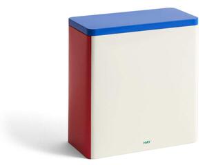HAY Plechová dóza Tin Container X-Large, off-white, blue and red