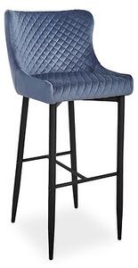 Barová stolička: COLIN B VELVET H-1 - kov/ tkanina sivá (Bluvel 14)