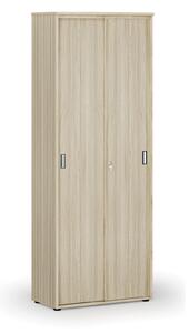 Kancelárska skriňa so zasúvacími dverami PRIMO WOOD, 800 x 420 x 2128 mm, dub prírodný