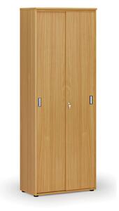 Kancelárska skriňa so zasúvacími dverami PRIMO WOOD, 2128 x 800 x 420 mm, buk