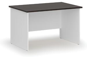 Kancelársky písací stôl rovný PRIMO WHITE, 1200 x 800 mm, biela/wenge