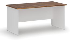 Kancelársky písací stôl PRIMO WHITE, 160x80 cm, biela/orech