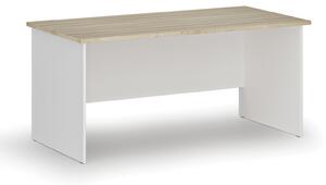 Kancelársky písací stôl rovný PRIMO WHITE, 1600 x 800 mm, biela/dub prírodný
