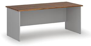 Kancelársky písací stôl PRIMO GRAY, 180x80 cm, sivá/orech
