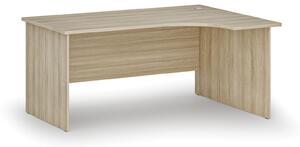 Kancelársky rohový pracovný stôl PRIMO WOOD, 1600 x 1200 mm, pravý, dub prírodný