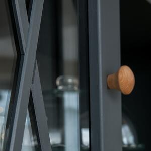 Massive home | Dřevěná vitrína Sophie šedá MH2SMAR02GK