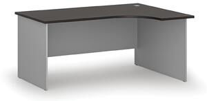 Kancelársky rohový pracovný stôl PRIMO GRAY, 1600 x 1200 mm, pravý, sivá/wenge