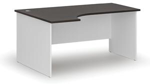 Kancelársky rohový pracovný stôl PRIMO WHITE, 1600 x 1200 mm, ľavý, biela/wenge