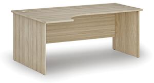 Rohový kancelársky písací stôl PRIMO WOOD, 180x120 cm, ľavý, dub prírodný