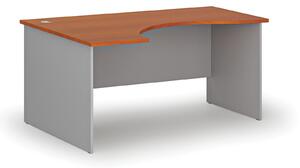 Ergonomický kancelársky písací stôl PRIMO GRAY, 160x120 cm, ľavý, sivá/čerešňa